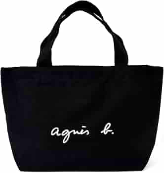 Buy agnes b. Voyage Cotton Tote Bag Mini Tote Canvas (Black) Free